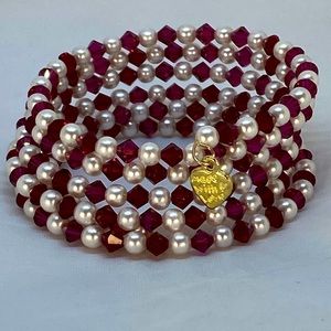 Unique Handmade Wrap Around Bracelet, Beaded Wrap Bracelet, Memory Wire Bracelet